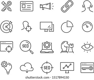 set of seo icons development, search