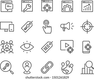 set of seo icons, marketing, ad, web