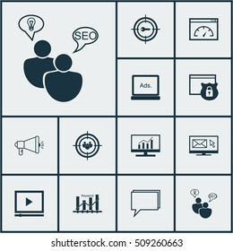 Set Of SEO Icons On SEO Brainstorm, Conference And Keyword Marketing Topics. Editable Vector Illustration. Includes Comprehensive, Email, Consulting And More Vector Icons.