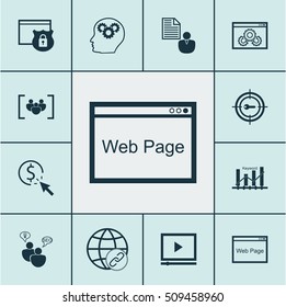 Set Of SEO Icons On SEO Brainstorm, Video Player And Keyword Optimisation Topics. Editable Vector Illustration. Includes Marketing, Research, Plan And More Vector Icons.