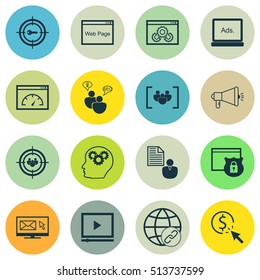 Set Of SEO Icons On SEO Brainstorm, Loading Speed And Newsletter Topics. Editable Vector Illustration. Includes Matching, Display, Plan And More Vector Icons.