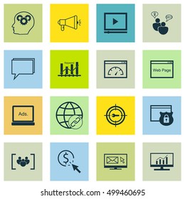 Set Of SEO Icons On Connectivity, Keyword Optimisation, PPC And Other Topics. Editable Vector Illustration. Includes Bulding, Ranking, Website And More Vector Icons.