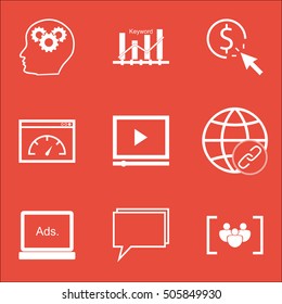 Set Of SEO Icons On Connectivity, Questionnaire And PPC Topics. Editable Vector Illustration. Includes Matching, Page And Performance Vector Icons.