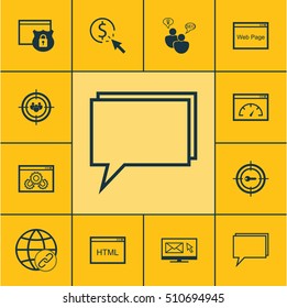 Set Of SEO Icons On Connectivity, PPC And Coding Topics. Editable Vector Illustration. Includes HTML, Browser, Conference And More Vector Icons.
