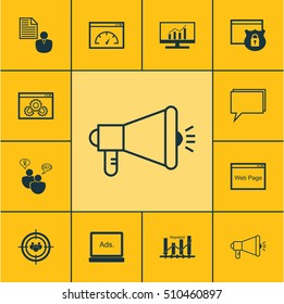 Set Of SEO Icons On Focus Group, Report And Website Topics. Editable Vector Illustration. Includes Viral, Brief, SEO And More Vector Icons.