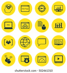 Set Of SEO Icons On Loading Speed, Report And Digital Media Topics. Editable Vector Illustration. Includes Client, Keyword And Performance Vector Icons.