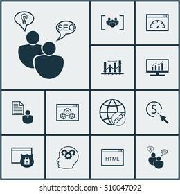 Set Of SEO Icons On Loading Speed, Connectivity And Report Topics. Editable Vector Illustration. Includes Link, Performance, Focus And More Vector Icons.