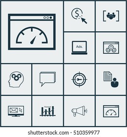 Set Of SEO Icons On Loading Speed, Conference And Digital Media Topics. Editable Vector Illustration. Includes Online, Per, Ranking And More Vector Icons.