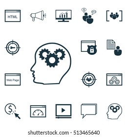 Set Of SEO Icons On Loading Speed, Focus Group And Website Topics. Editable Vector Illustration. Includes Plan, Comprehensive, Community And More Elements