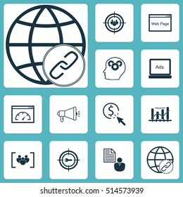 Set Of SEO Icons On Loading Speed, Focus Group And Brain Process Topics. Editable Vector Illustration. Includes Browser, Focus, Creativity And More Vector Icons.