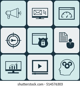 Set Of SEO Icons On Loading Speed, Security And Report Topics. Editable Vector Illustration. Includes Security, Comprehensive, Digital And More Vector Icons.