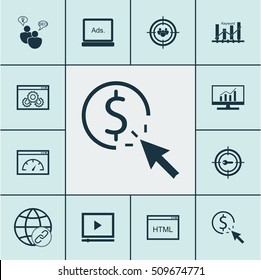 Set Of SEO Icons On PPC, Coding And Keyword Marketing Topics. Editable Vector Illustration. Includes Comprehensive, Digital, SEO And More Vector Icons.
