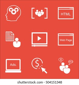 Set Of SEO Icons On Questionnaire, Digital Media And Website Topics. Editable Vector Illustration. Includes Display, Digital And Focus Vector Icons.