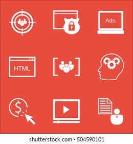 Set Of SEO Icons On Questionnaire, Report And Security Topics. Editable Vector Illustration. Includes Security, Creativity And HTML Vector Icons.