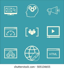 Set Of SEO Icons On Questionnaire, Brain Process And Connectivity Topics. Editable Vector Illustration. Includes Marketing, Creativity And Plan Vector Icons.