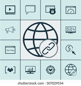 Set Of SEO Icons On Questionnaire, Media Campaign And PPC Topics. Editable Vector Illustration. Includes Matching, Focus, Advertising And More Vector Icons.