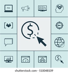 Set Of SEO Icons On Questionnaire, Connectivity And Brain Process Topics. Editable Vector Illustration. Includes Community, Keyword, Conference And More Vector Icons.