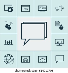 Set Of SEO Icons On Security, Coding And Newsletter Topics. Editable Vector Illustration. Includes Speed, Website, Brief And More Vector Icons.