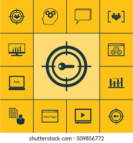 Set Of SEO Icons On Website Performance, Keyword Marketing And Market Research Topics. Editable Vector Illustration. Includes Analytics, Client, Dynamics And More Vector Icons.