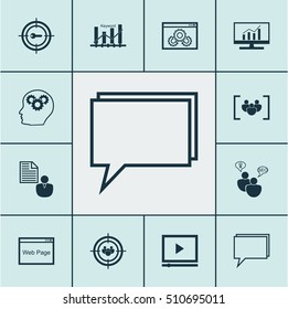 Set Of SEO Icons On Website, Questionnaire And Keyword Optimisation Topics. Editable Vector Illustration. Includes Analytics, Focus, Brain And More Vector Icons.