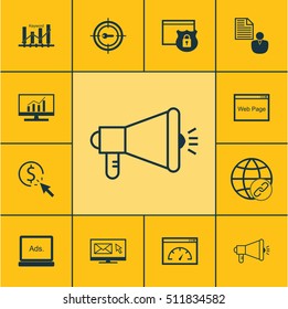 Set Of SEO Icons On Website, Media Campaign And Loading Speed Topics. Editable Vector Illustration. Includes Performance, Viral, Optimization And More Vector Icons.