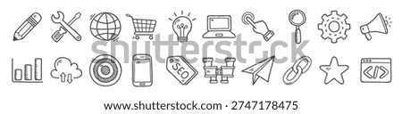 Set of SEO icons vector illustration