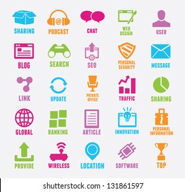 Set of seo and internet service icons - vector icons