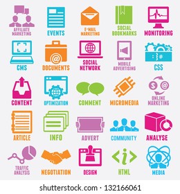 Set of seo and internet service icons - part 3 - vector icons