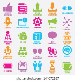 Set of seo and internet service icons - part 9 - vector icons