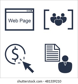 Set Of SEO, Marketing And Advertising Icons On Link Building, Pay Per Click, Focus Group And More. Premium Quality EPS10 Vector Illustration For Mobile, App, UI Design.