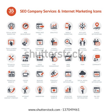 Set of SEO and Marketing icons 