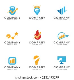 Set of SEO and marketing logo icon design for multipurpose company