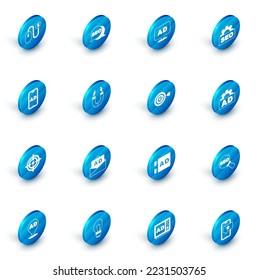 Set SEO optimization, Advertising, Target, Magnet,  and  icon. Vector