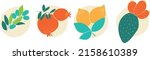 Set of separate Mediterranean fruit icons