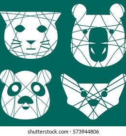 Set of separated animals logo, abstract illustration of animals for logo,emblem