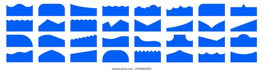 Set of separator footers, modern dividers shapes for bottom of the page web site	
