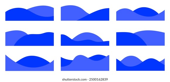 Conjunto de pies de página separadores, Formas de divisores modernos para la parte inferior del Sitio web de la página