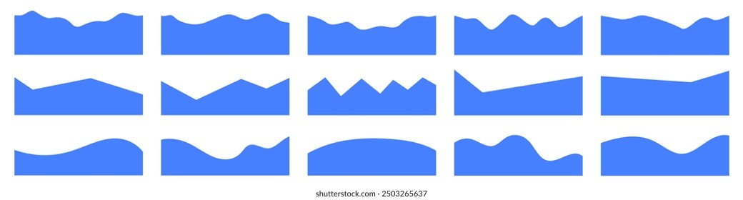 Conjunto de pies de página separadores, divisores modernos Formas para cubiertas de Sitio web, Anuncios, folletos, carteles, volantes