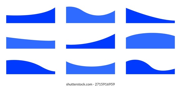 Set of separator footers shapes for bottom of the page website	