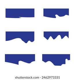 Set of separator header for website and app. Different elements of top and bottom for website and app. Different borders for website, banner and app.