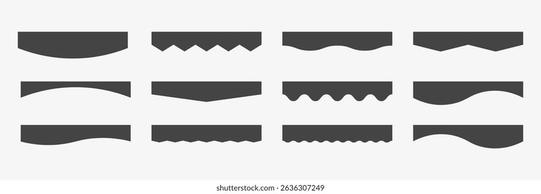 Set of separator headers. Border for web. Geometric shapes. Vector illustration