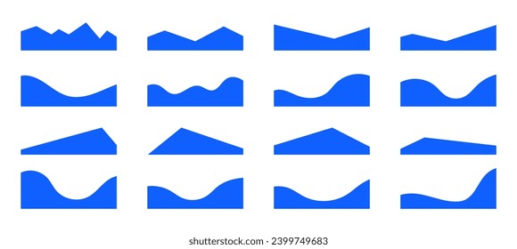 Set of separator headers, modern dividers shapes for bottom of the page web site