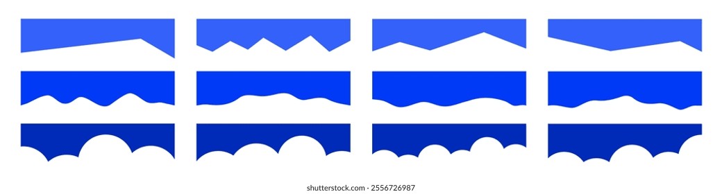Set of separator headers, modern dividers shapes of the page web site