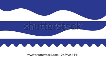 Set of separators shapes for website. Curve Lines, Drops, Wave and triangular dividers for Top or Bottom Page. Frame of header. Collection of dividers shape templates. Blue Color curved background Set