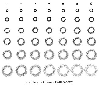Set with a sequence of explosion of confetti. Animation of a firework explosion. Vector illustration.