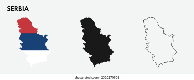 Mapa de Serbia aislado en fondo blanco, diseño de ilustración vectorial