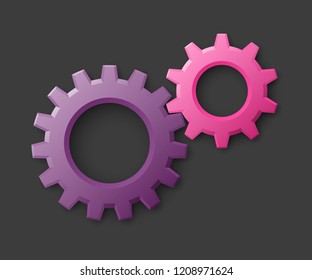 Set service icons image of tools gears parts. Symbols options tools spanner for repair. Settings service spanner pictures. Logo spare parts. Set options logo. Car wrench repair service