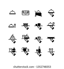 Set for serving food outline icons. linear style sign for mobile concept and web design. food simple line vector icon. Symbol, logo illustration. Pixel perfect vector graphics