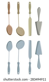 Set of serving tools vector illustration 