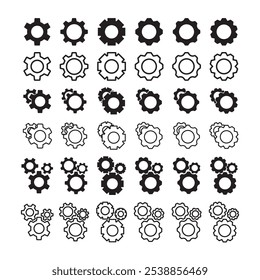 Set of Settings icons for web design and UI. Vector illustration